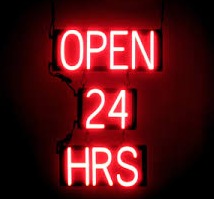 open 24 hours sign