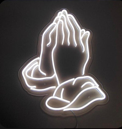 Praying Hands Cool Neon Sign