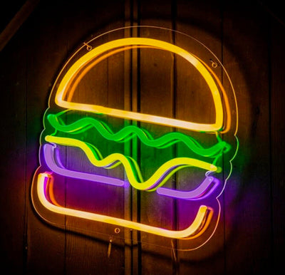 burger neon sign